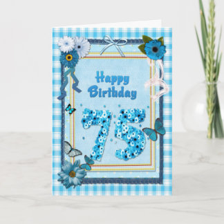 75e verjaardag met een scrapbook-effect kaart