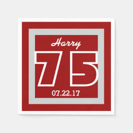 75e verjaardag Modern geometrisch vierkant Lijst Servet