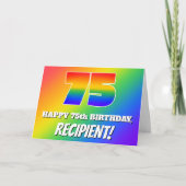 75e verjaardag: Multicolored regenboogpatronen # 7 Kaart (Voorkant)