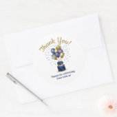 75e Verjaardag Navy Blue Balloon Cake Bedankt Ronde Sticker (Envelop)