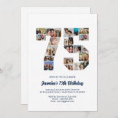 75e verjaardag nummer 75 aangepaste foto collage kaart (Voorkant / Achterkant)