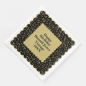 75e verjaardag nummer patroon Scallops goud/zwart Servet (Hoek)