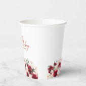 75e Verjaardag Party Red Rose Pink Peony Custom Papieren Bekers (Links)