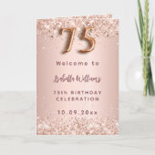 75e verjaardag rozegoud foto welcome programma (Voorkant)