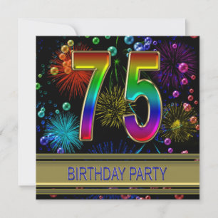 75e verjaardag Uitnodiging met bubbels