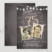 75e verjaardag  uitnodiging Volwassenen (Voorkant / Achterkant)