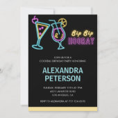 75e verjaardag uitnodigingen Cocktail Neon Glow (Voorkant)
