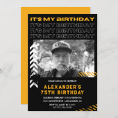 75e verjaardag uitnodigingen Mannen Fotospray verf (Voorkant / Achterkant)