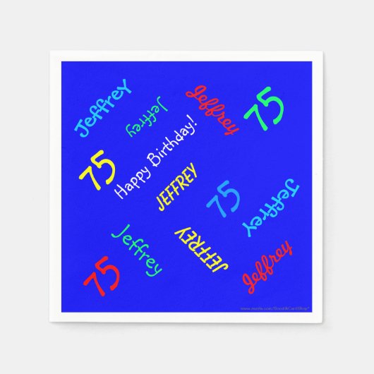 75e verjaardag van het koninklijk blauw document servetten (Voorkant)