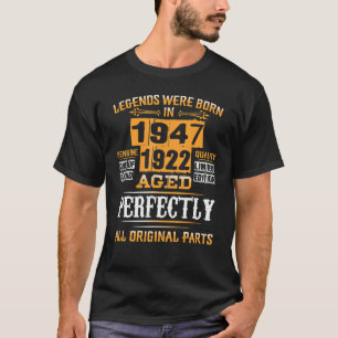 75e verjaardag van legende geboren juli 1947 75 Y T-shirt