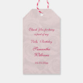 75e verjaardag van roze rozen cadeaulabel (Achterkant)