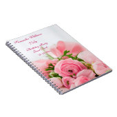 75e verjaardag van roze rozen notitieboek (Rechterzijde)