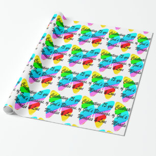 75E VERJAARDAG VLINDER GEPERSONALISEERD ONTWERP CADEAUPAPIER