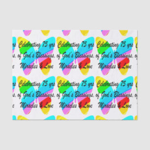 75E VERJAARDAG VLINDER GEPERSONALISEERD ONTWERP TISSUEPAPIER