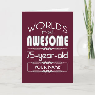 75e verjaardag Wereld Beste Fabulous Dark Red Kaart