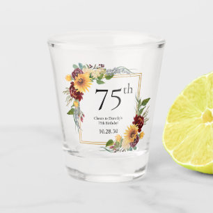75e verjaardag zonnebloemen shot glas