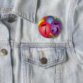 75e verjaardagsballonnen ronde button 5,7 cm (In situ)