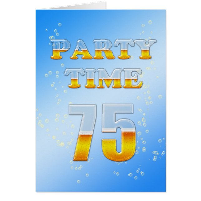 75e verjaardagsfeestdag met veel bier (Voorkant)