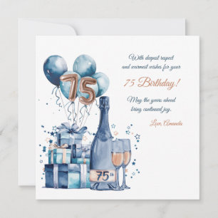 75e Verjaardagskaart Gepersonaliseerd voor Mannen Feestdagenkaart