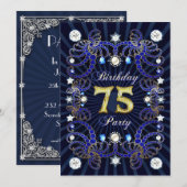 75ste verjaardagsfeest met massa's juwelen kaart (Voorkant / Achterkant)