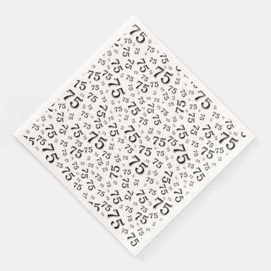 75th Age Random Number Pattern Black/White Servet (Hoek)