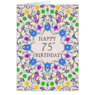 75th Birthday Abstract Flowers