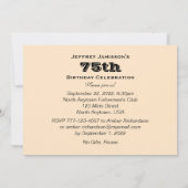 75th Birthday Celebration Invitation, Vissende boo Kaart (Achterkant)