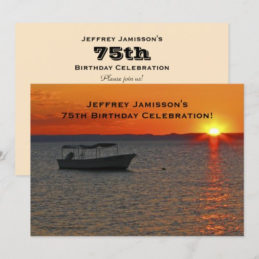75th Birthday Celebration Invitation, Vissende boo Kaart (Voorkant / Achterkant)