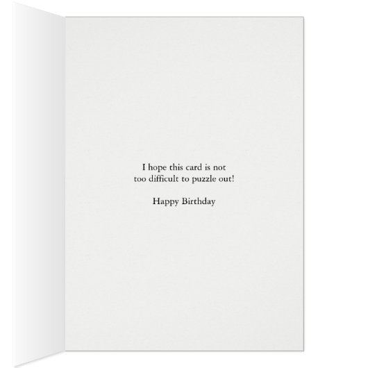 75th Birthday, Crossword Puzzle (Intérieur (Droit))