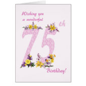 75th Birthday Flower Decorated Numbers (Voorkant)