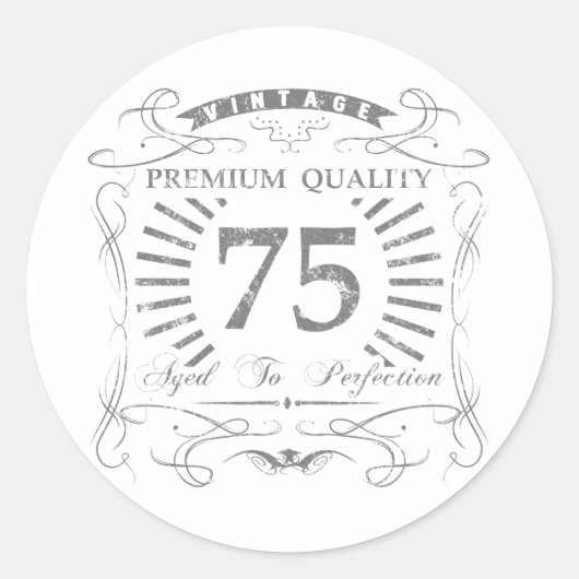 75th Birthday Gag Gift Ronde Sticker (Voorkant)