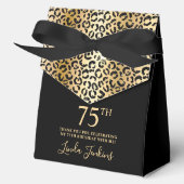 75th Birthday Gold Leopard Print Thank You  Bedankdoosjes (Voorkant)
