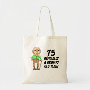 75th Birthday Grumpy Old Man Canvas tas