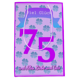 75th Birthday In German Gift Bag Medium Cadeauzakje