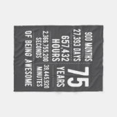 75th Birthday Men Women Funny 75 Years Old  Fleece Deken (Voorkant (Horizontaal))