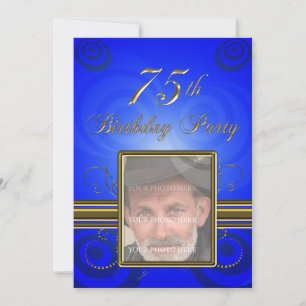75th Birthday party Invitation Kaart