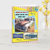 75th Birthday! Same age as this 1947 Chevy! Kaart (Gele Bloem)