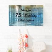 75th Birthday Sign Reflection in Lake personaliser Spandoek (Insitu)