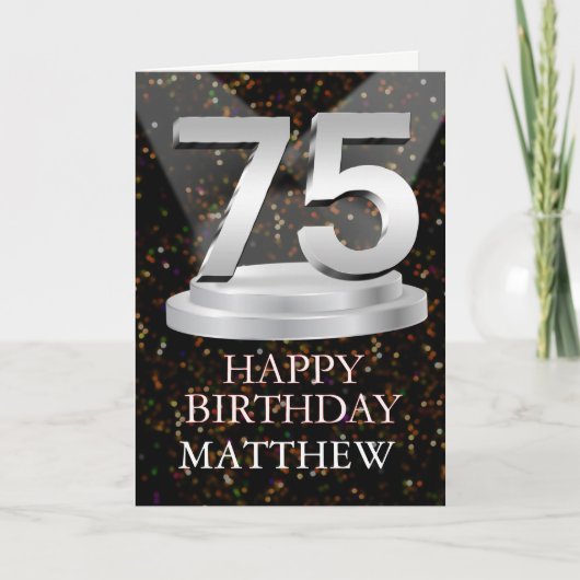 75th Birthday Spotlights Ajouter une carte de nom (Devant)