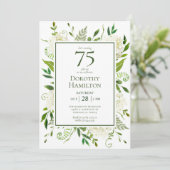 75th Birthday White Hydrangeas Kaart (Staand voorkant)