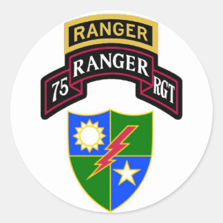 75th Infantry Ranger Regiment Scroll Ronde Sticker
