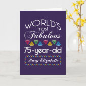 75th Verjaardag Meest Fabulous Kleurrijke Pareltje Kaart (Gele Bloem)