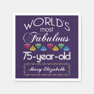 75th Verjaardag Meest Fabulous Kleurrijke Pareltje Servet