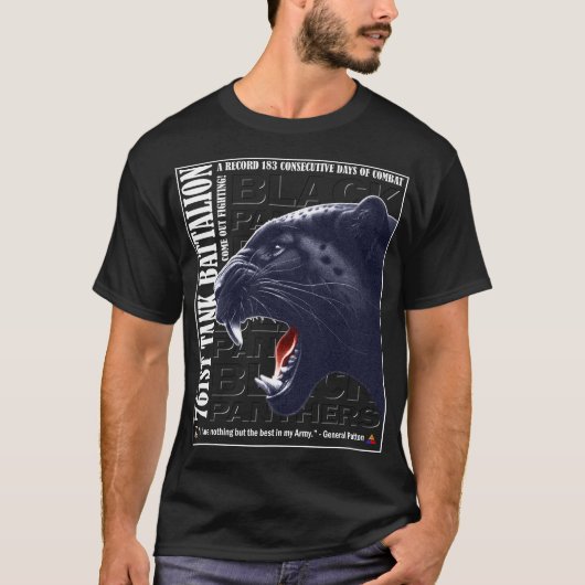 761e Tankbataljon Authentieke Black Panthers T-shirt (Voorkant)