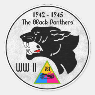 761e TANKBATALJON, BLACK PANTHERS, TWEEDE WERELDOO Ronde Sticker