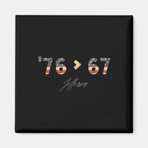 76 67 Jefferson Six Seven Meme voor Gen Alpha-slan Magneet