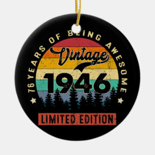 76 jaar Old Gifts 1946 Limited Edition Keramisch Ornament