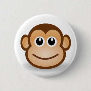 76-vrij-Cute-Cartoon-aap-Clipart-Illustratie P Ronde Button 5,7 Cm