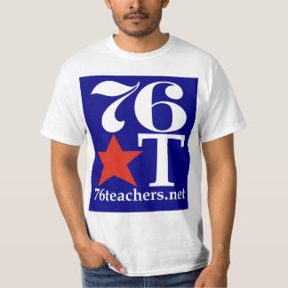 76Docenten Waarde TShirt Red op blauw