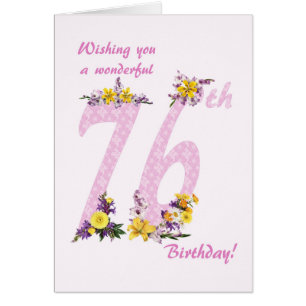 76e anniversaire Fleur numéros décorés
